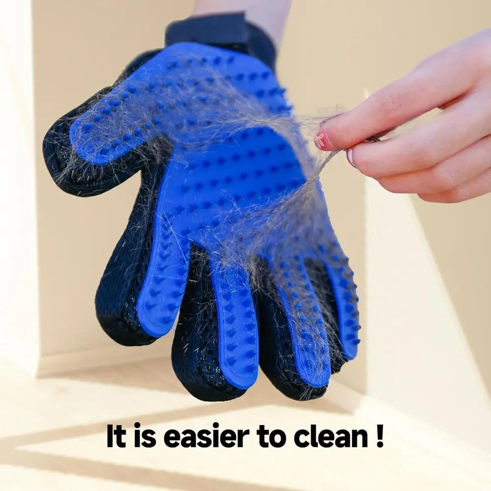 2-in-1 Pet Grooming Gloves – Deshedding Brush & Massage Mitt for Dogs & Cats
