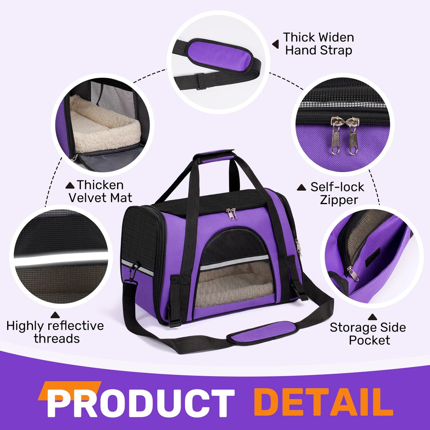 Soft-Sided Pet Carrier Bag – Airline Approved, Foldable Travel Bag for Cats & Small Dogs Up to 15 lbs