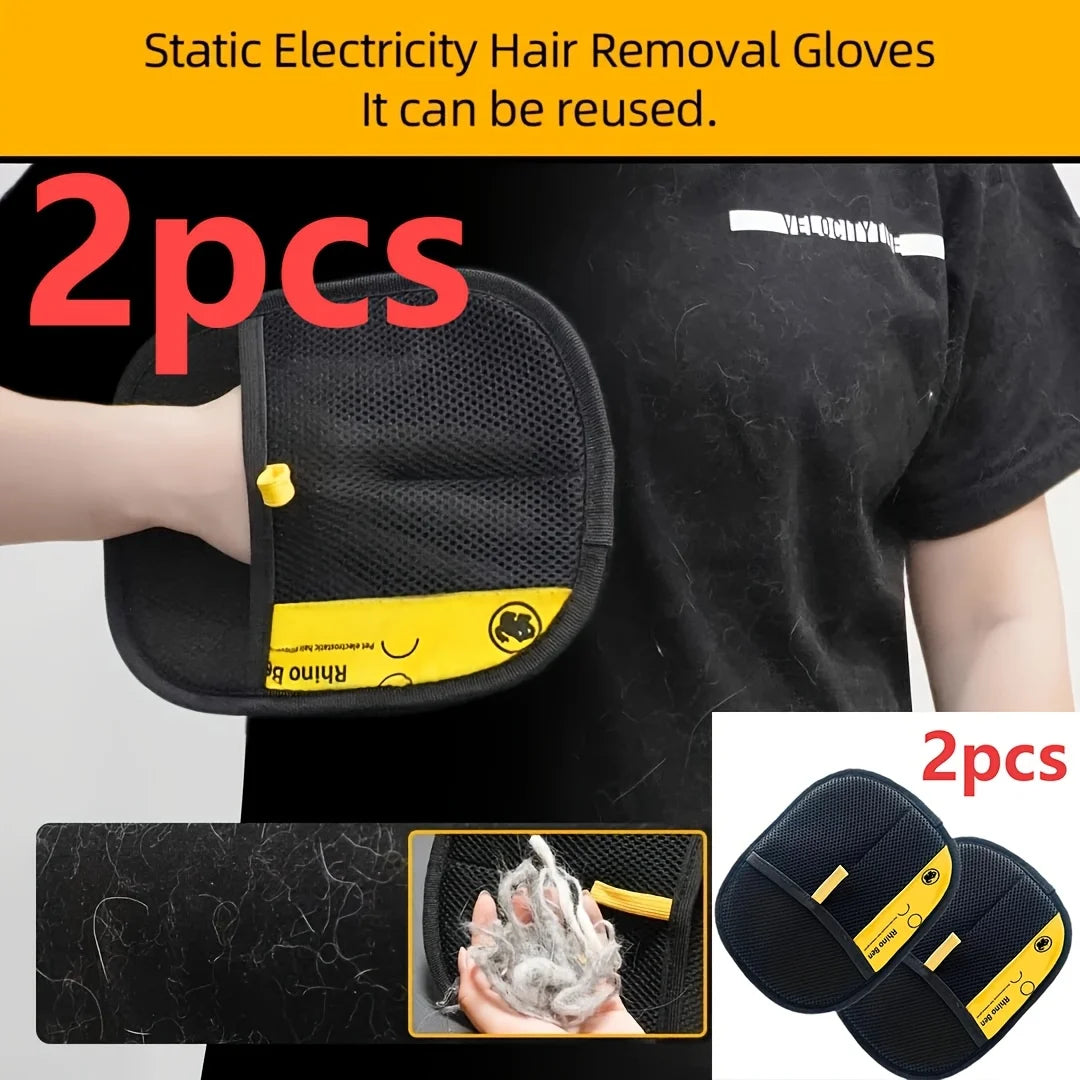 Double-Sided Pet Hair Removal Grooming Gloves