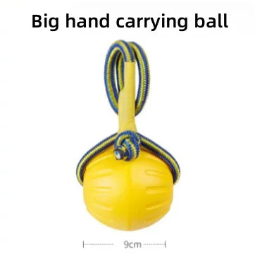 EVA Foam Dog Toy Ball – Floating, Bite-Resistant Rope Ball with Pull Ring for Fetch, Training & Teething