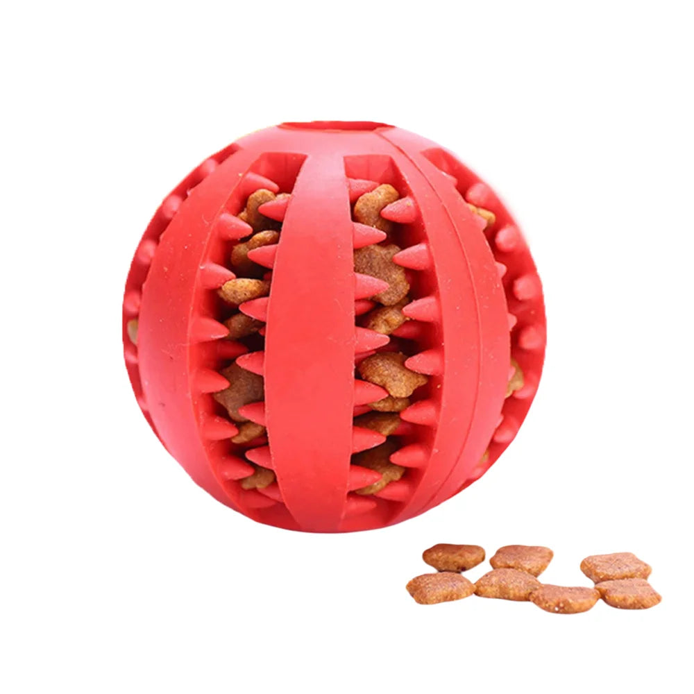 Treat-Dispensing Rubber Chew Ball – Teething & Puzzle Toy for Dogs