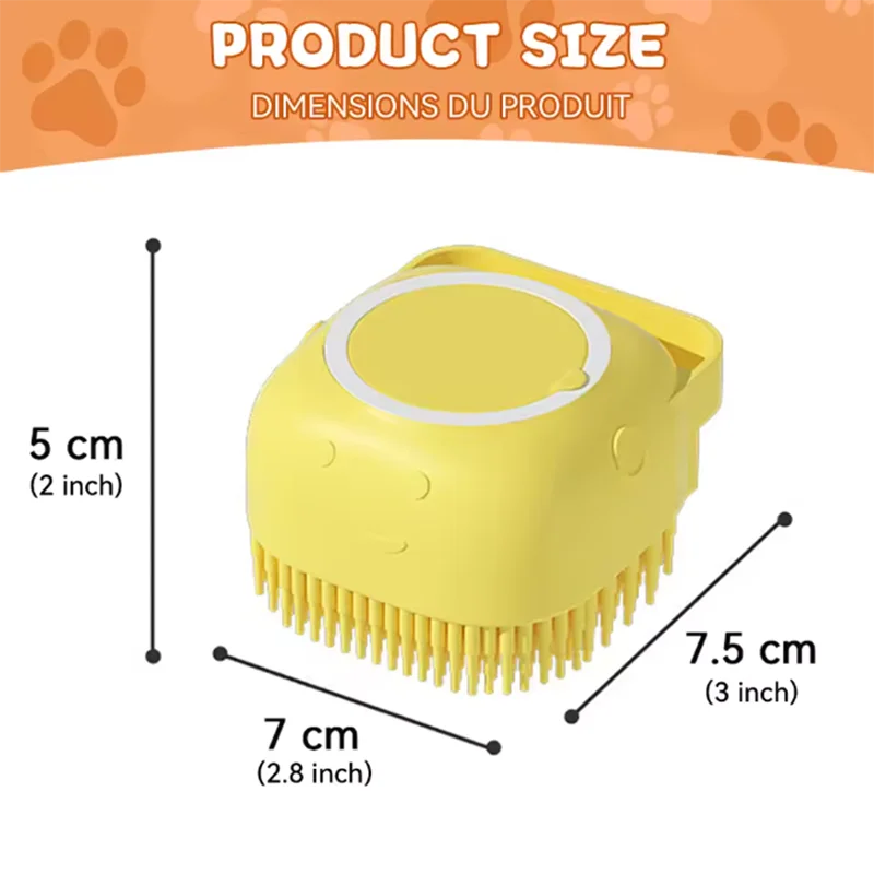 Silicone Pet Bath Massage Brush for Dogs & Cats