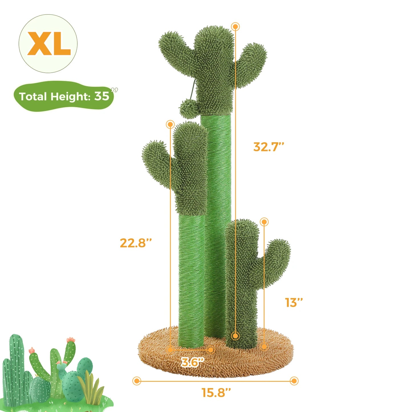 Cactus Cat Tree with Sisal Scratching Posts