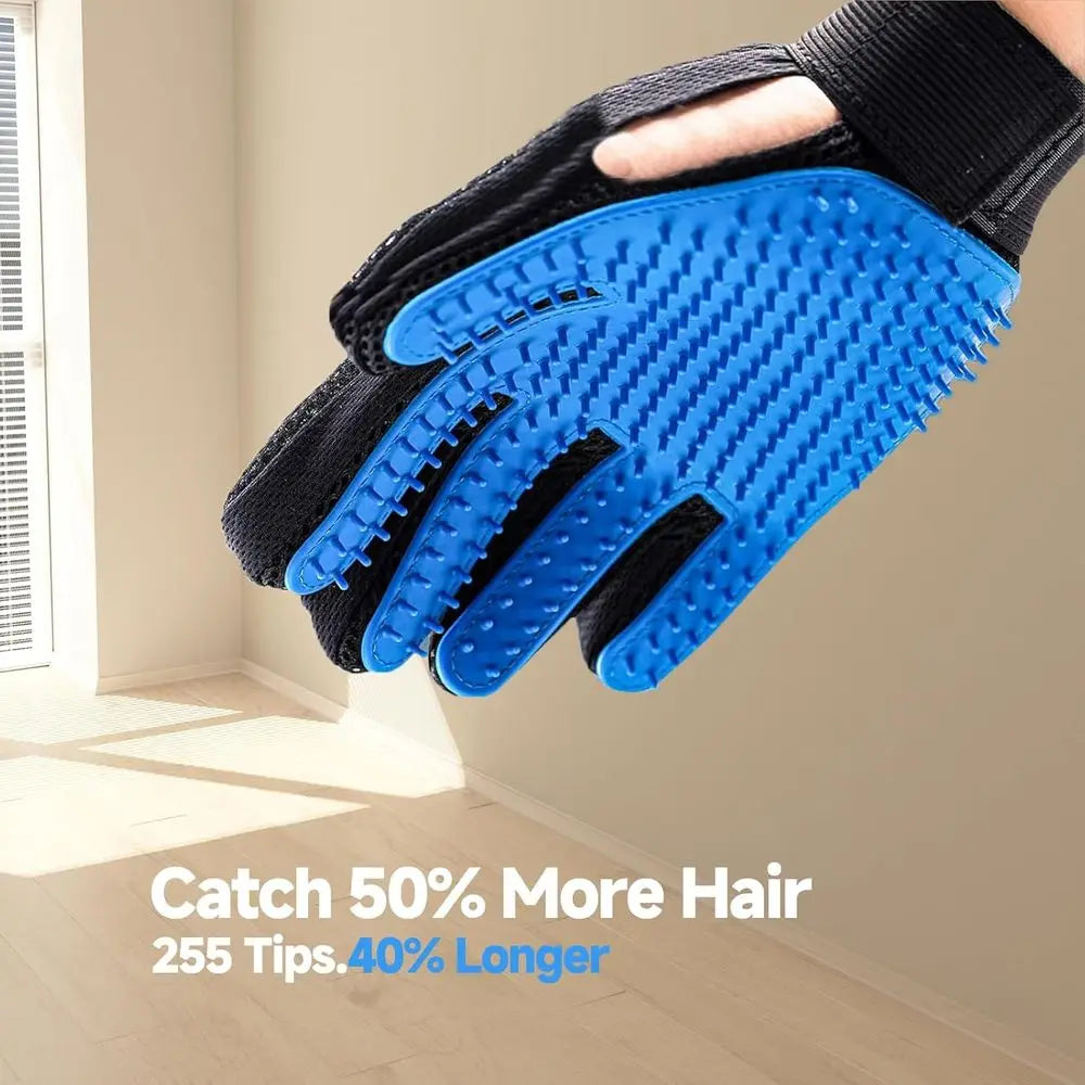 2-in-1 Pet Grooming Gloves – Deshedding Brush & Massage Mitt for Dogs & Cats
