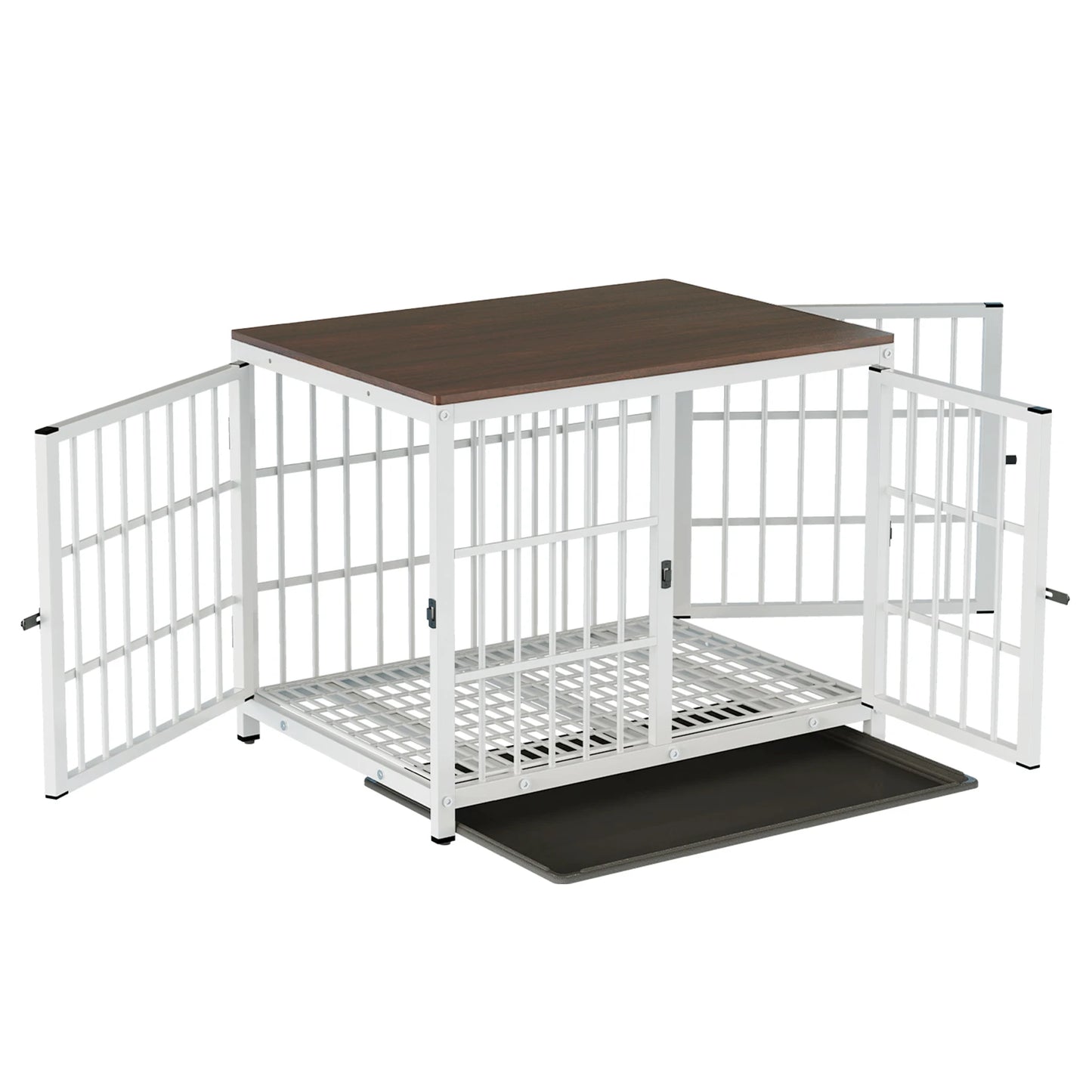 Furniture-Style Dog Crate End Table – 3-Door Pet Kennel with Removable Tray for Small, Medium & Large Dogs
