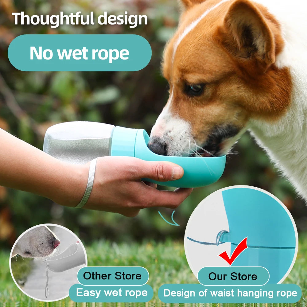 Portable Dog Water Bottle & Bowl – 500ml Travel Dispenser for Dogs & Cats | Hiking, Walking & Outdoor Use