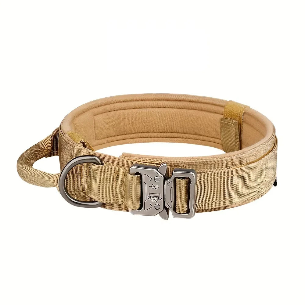 Tactical Dog Collar & Leash Set – Heavy-Duty 1000D Nylon with Control Handle, D-Ring & Quick-Release Buckle, Sizes M–XL