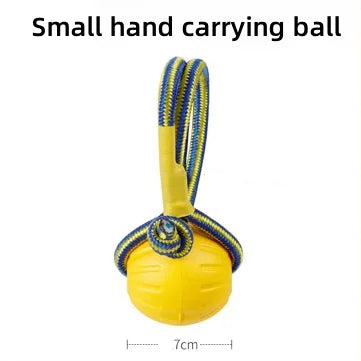 EVA Foam Dog Toy Ball – Floating, Bite-Resistant Rope Ball with Pull Ring for Fetch, Training & Teething