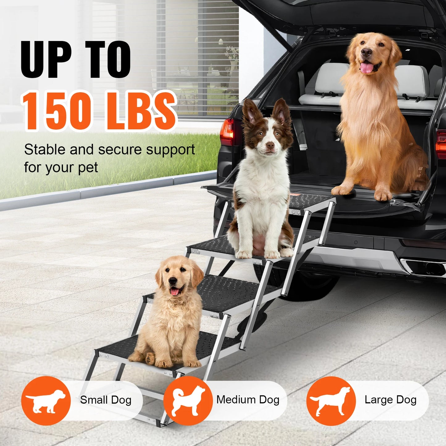 Foldable Aluminum Dog Car Steps