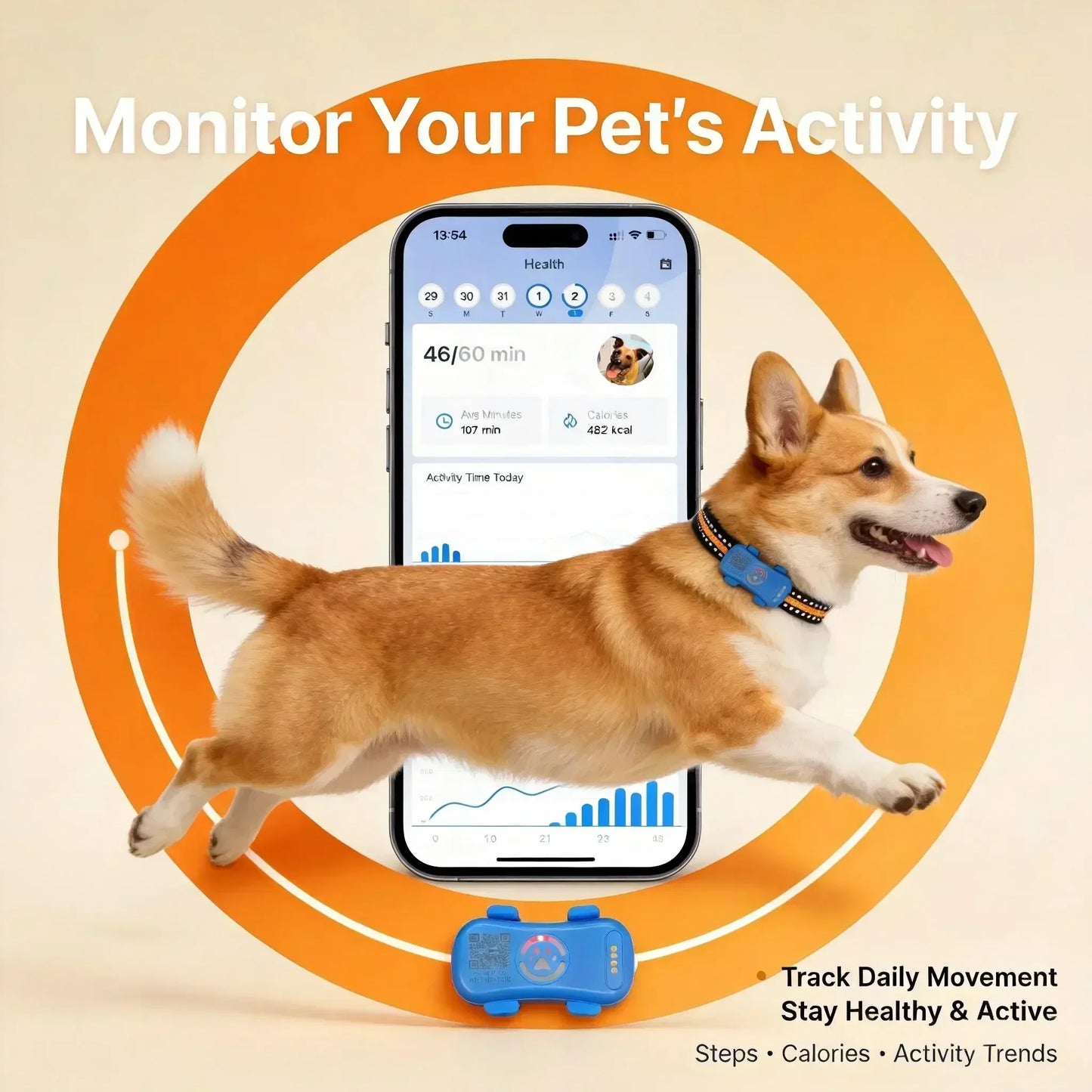 4G GPS Pet Tracker for Dogs & Cats – Real-Time Tracking, Built-In SIM, IP67 Waterproof