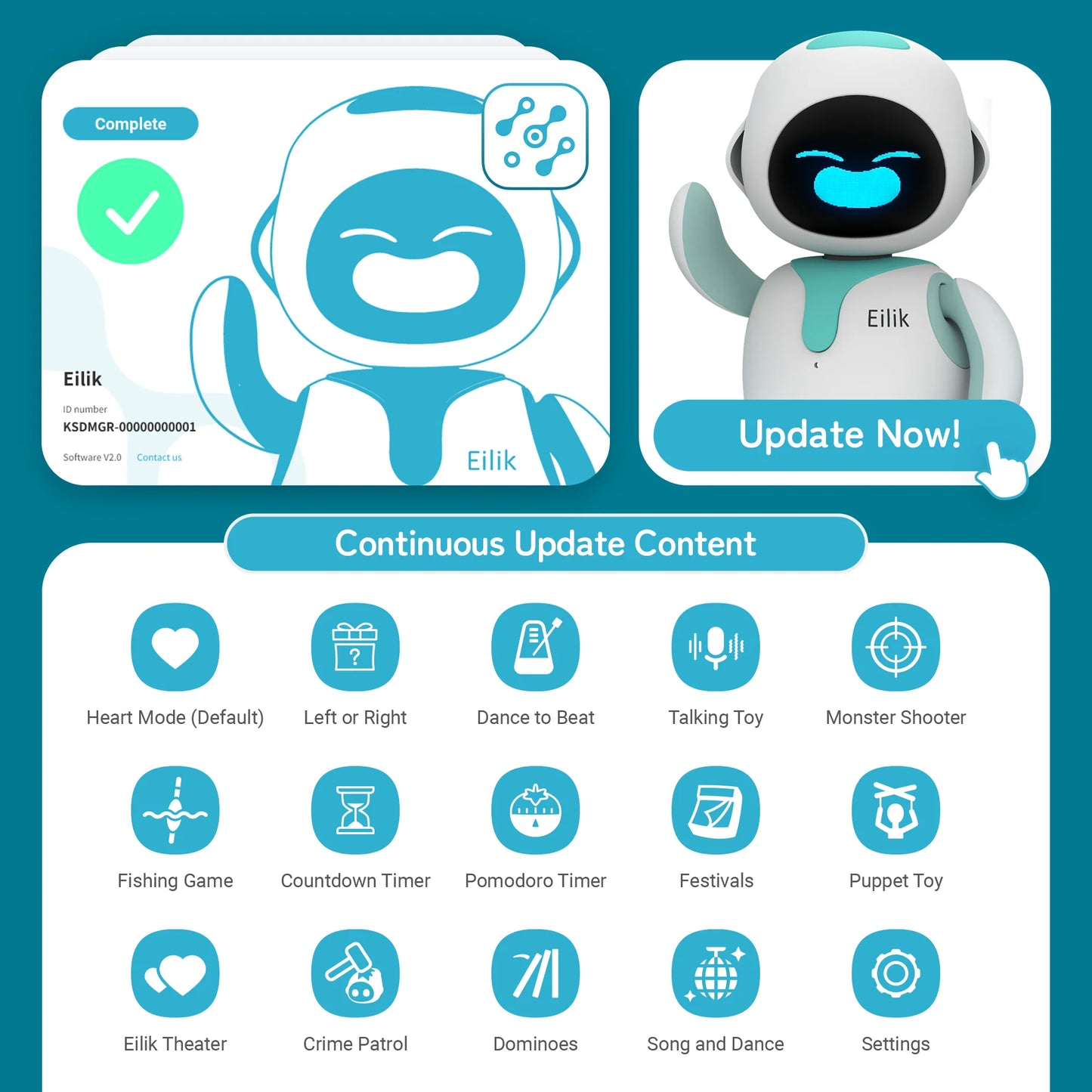 Eilik Robot Pet – Interactive Desktop Companion with Emotions, Animations & Mini-Games