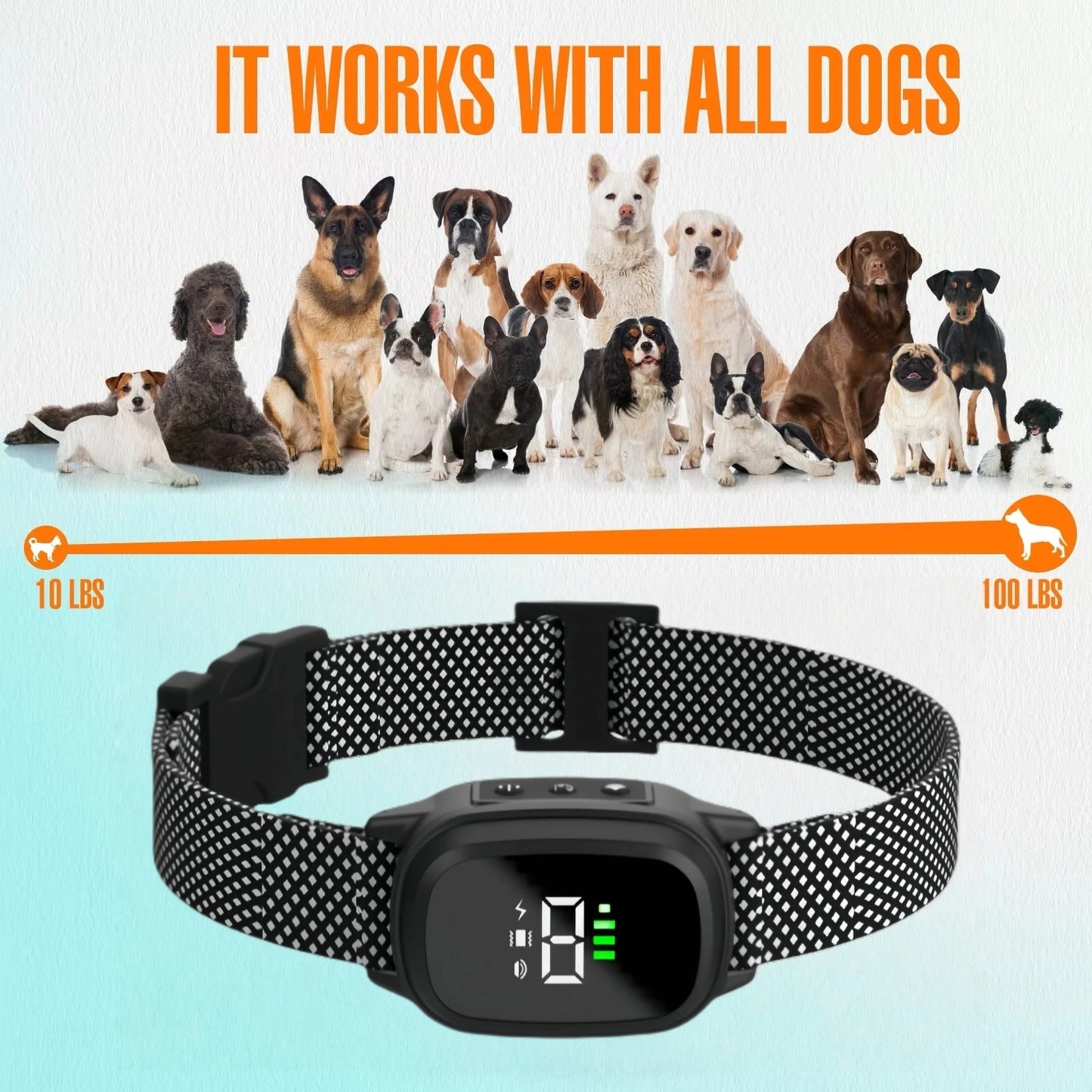 Rechargeable Anti-Bark Vibration Dog Collar