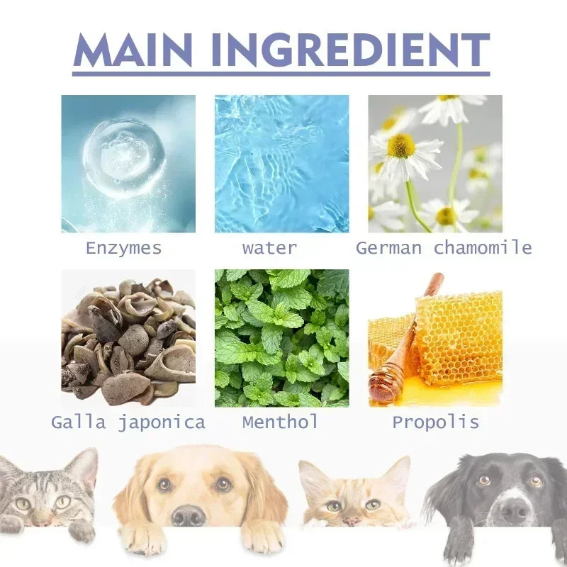 Pet Teeth Cleaning Spray – Oral Care for Cats & Dogs | Removes Stains, Whitens & Freshens Breath