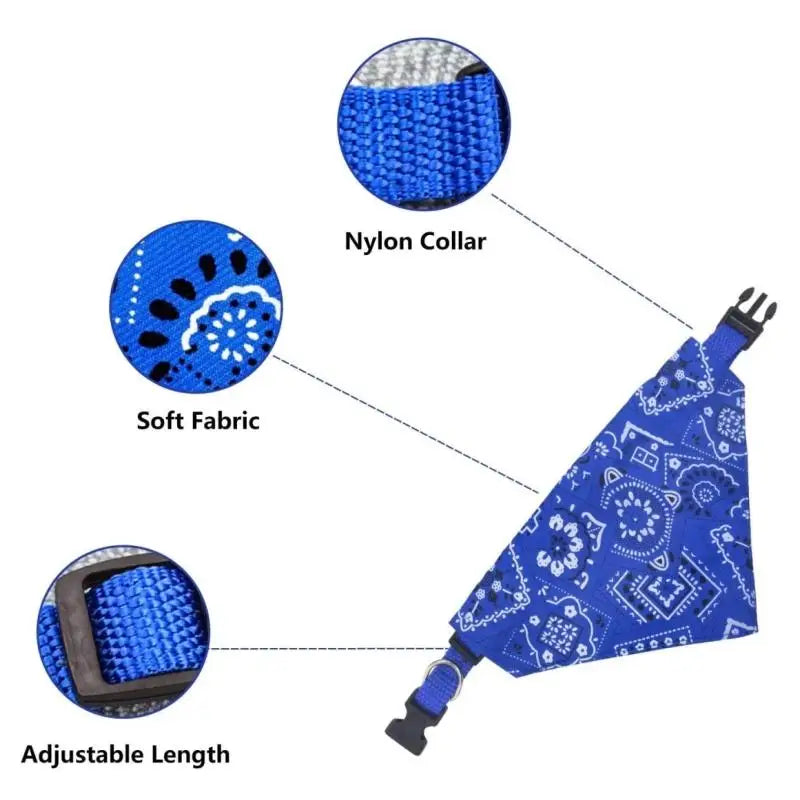 Adjustable Pet Bandana Collar with Bow Tie