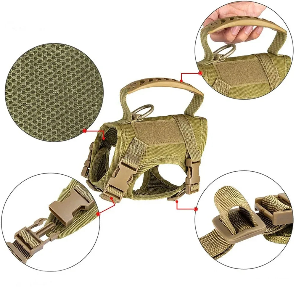 Tactical Harness Vest with Leash for Cats & Small Dogs