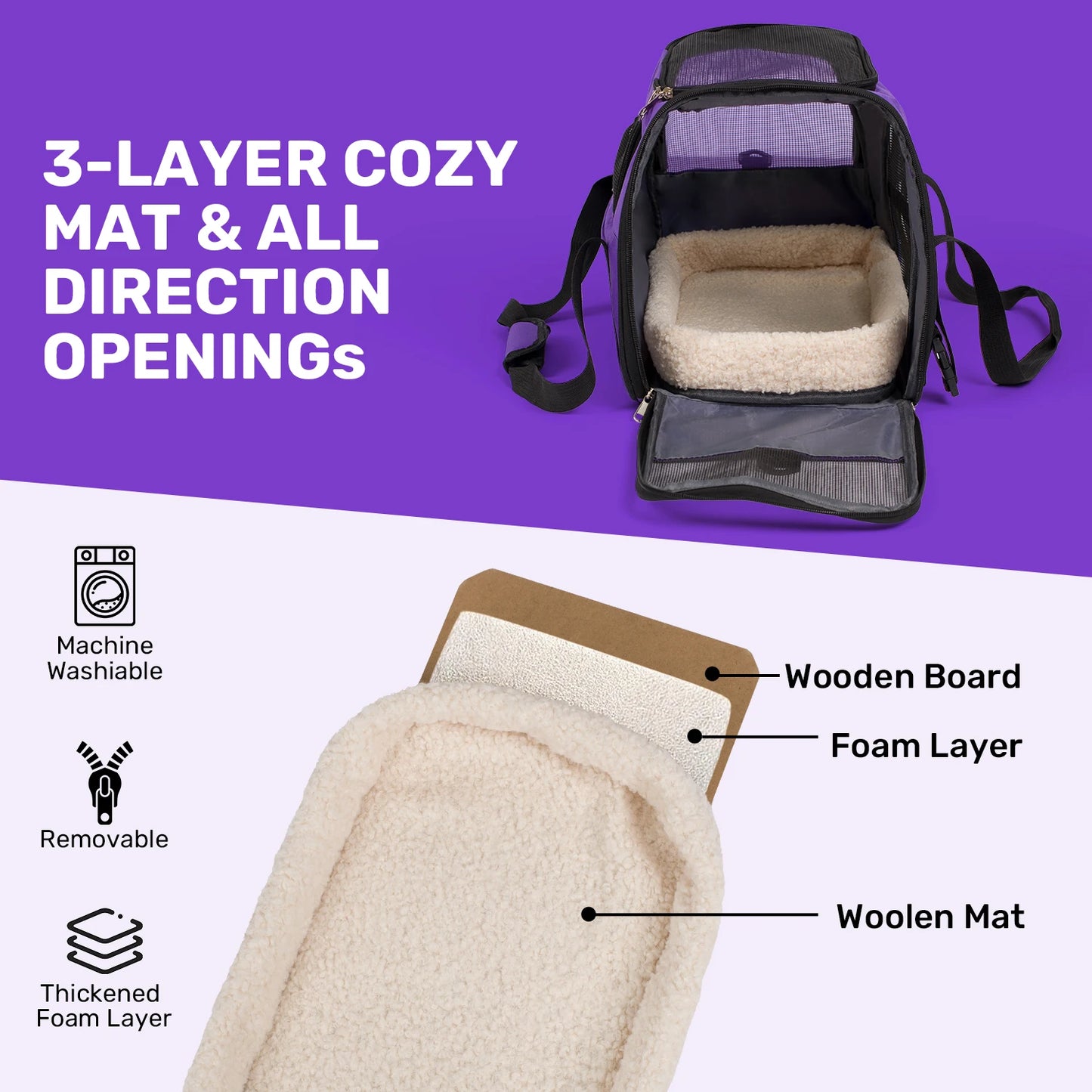 Soft-Sided Pet Carrier Bag – Airline Approved, Foldable Travel Bag for Cats & Small Dogs Up to 15 lbs