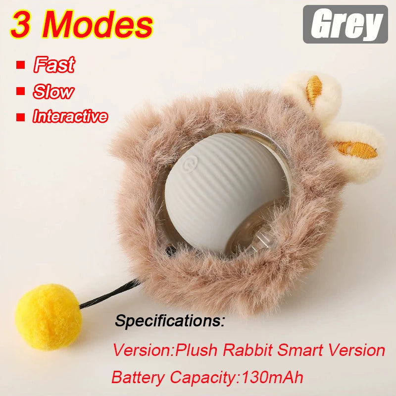 Automatic Rolling Ball Cat Toy – Rechargeable Smart Electric Toy with Faux Tail & Mouse Simulation