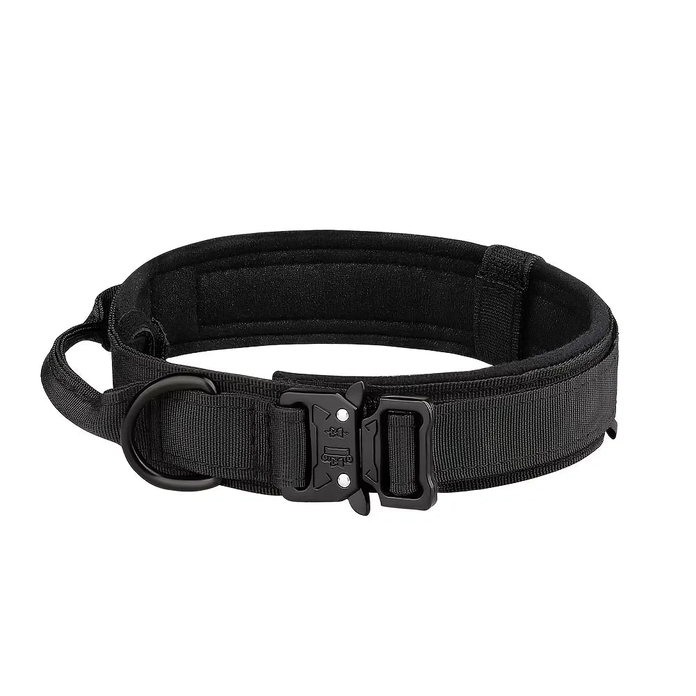 Tactical Dog Collar & Leash Set – Heavy-Duty 1000D Nylon with Control Handle, D-Ring & Quick-Release Buckle, Sizes M–XL