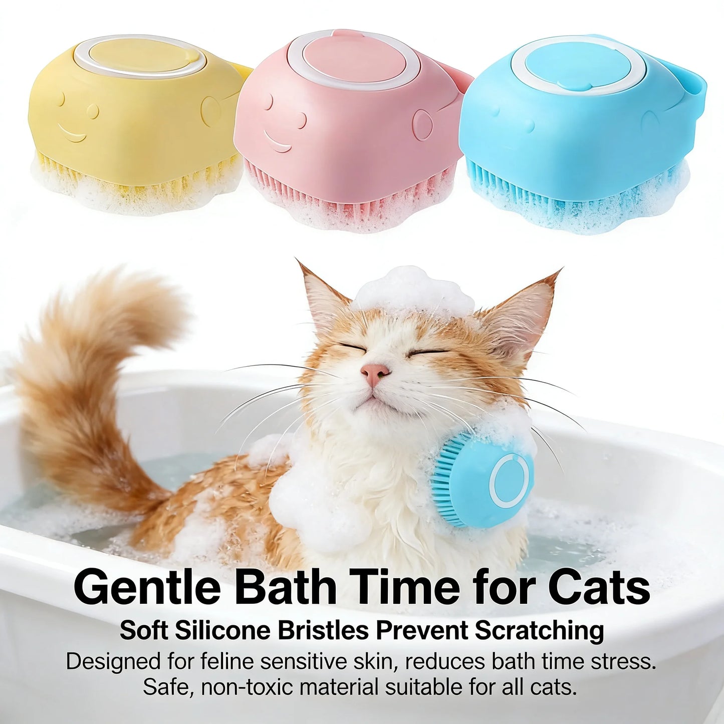 Silicone Pet Bath & Grooming Gloves – Soft Massage Brush for Dogs & Cats, De-Shedding & Bathing