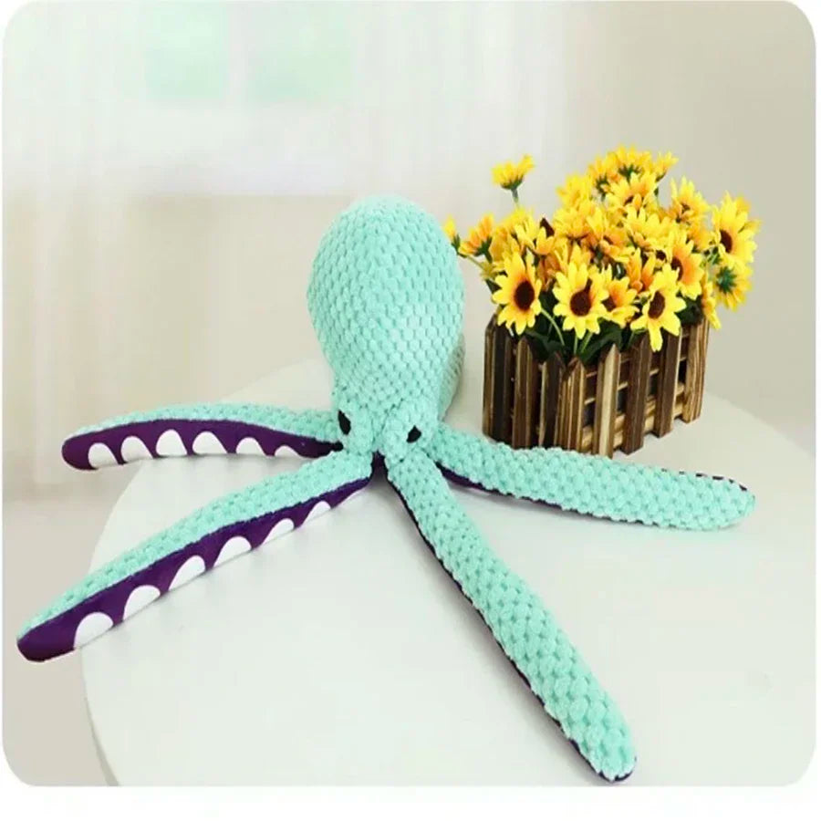 Plush Octopus Squeaky Dog Toy
