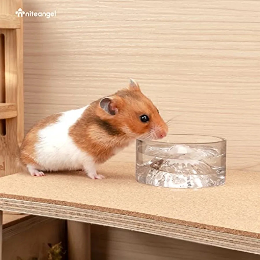 Mount Fuji Glass Hamster Feeding & Water Bowls – Dwarf, Syrian & Small Pets