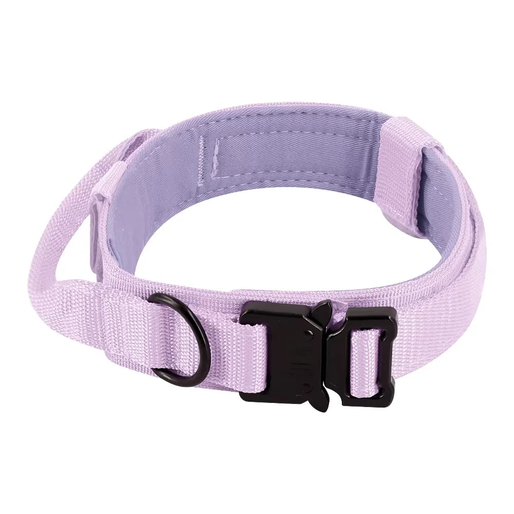 Tactical Dog Collar & Leash Set – Heavy-Duty 1000D Nylon with Control Handle, D-Ring & Quick-Release Buckle, Sizes M–XL