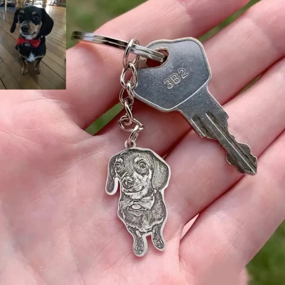 Custom Pet Photo Keychain – Personalized Memorial Jewelry for Cat & Dog Lovers