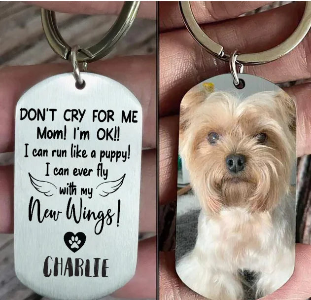 Custom Pet Photo Keychain – Personalized Memorial Jewelry for Cat & Dog Lovers