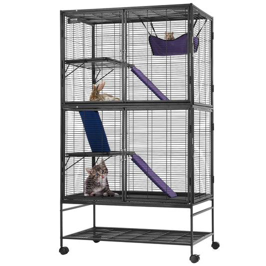 Large 4-Tier Rolling Metal Ferret & Small Animal Cage