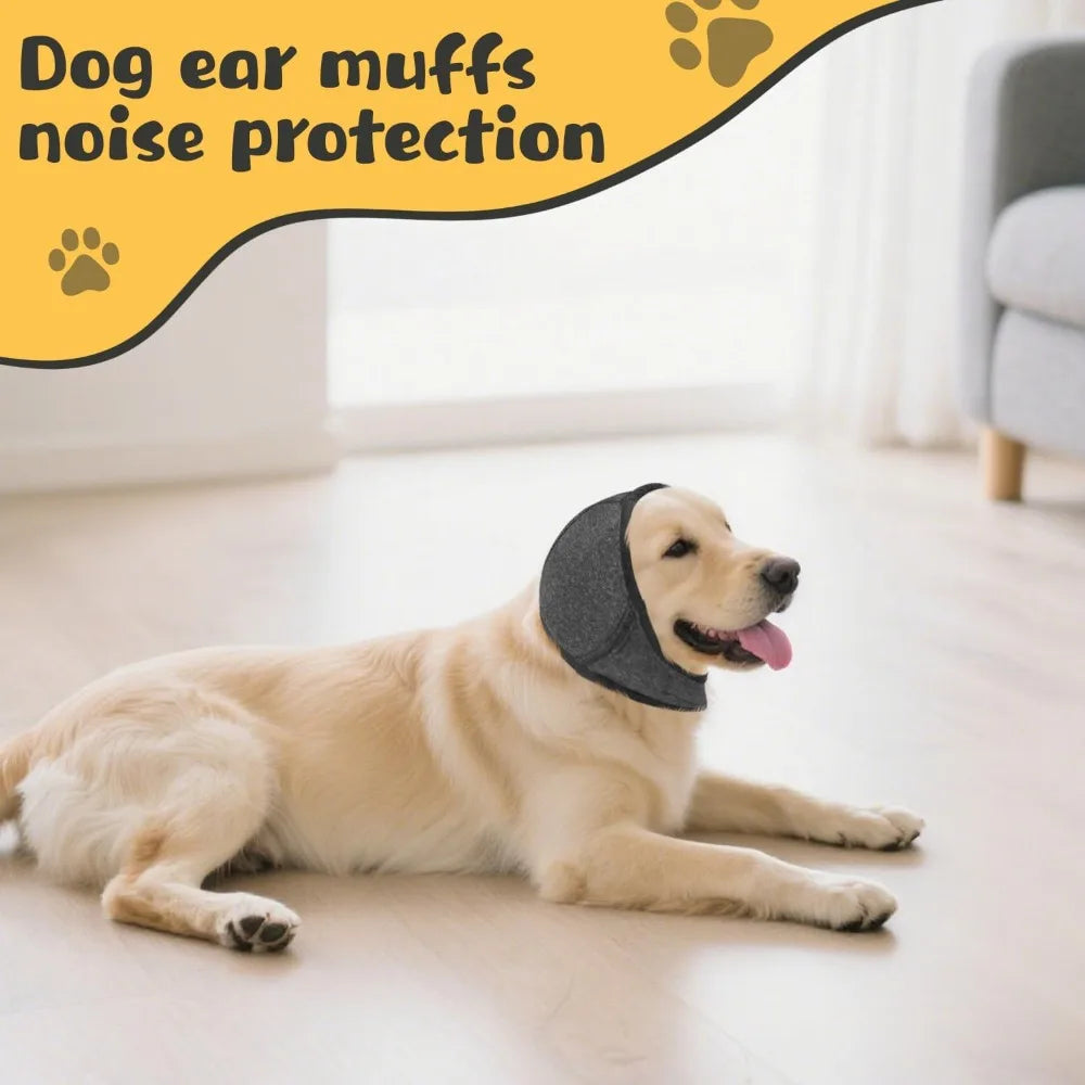 Adjustable Dog Ear Noise Protection Cover – Calming Ear Wrap for Anxious Pets