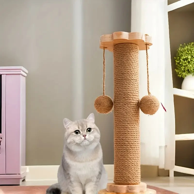 Rotating Cat Scratch Board with Vertical Sisal Post