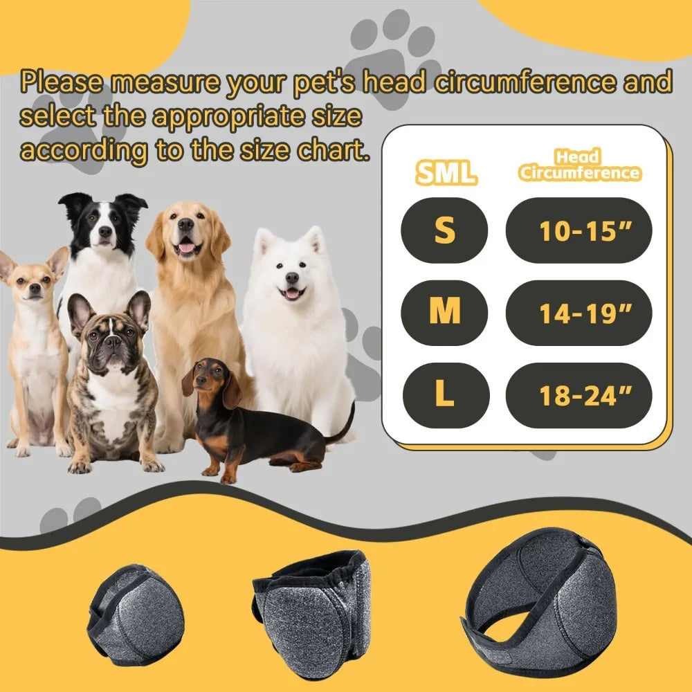 Adjustable Dog Ear Noise Protection Cover – Calming Ear Wrap for Anxious Pets