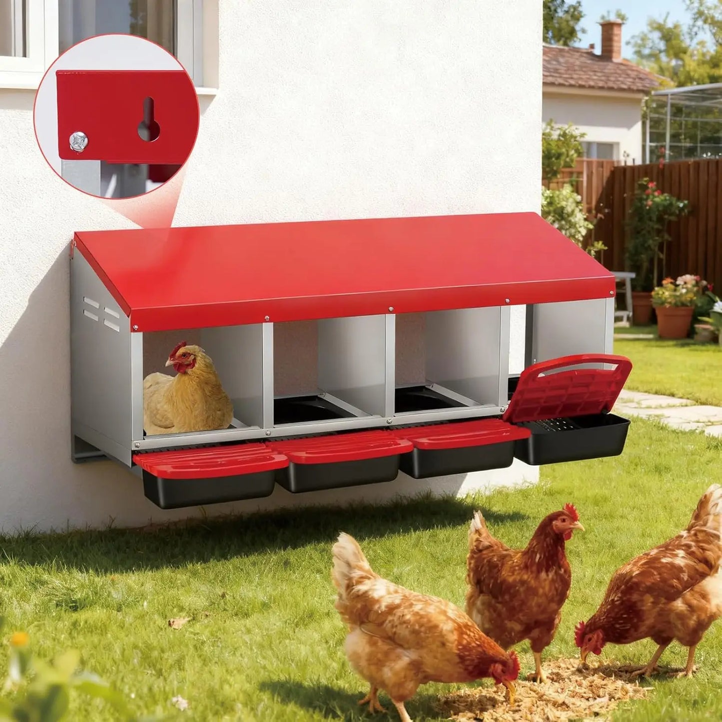 Automatic Roll-Out Chicken Nesting Box