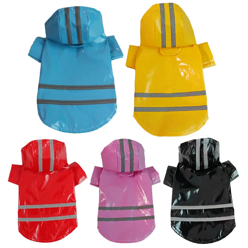 Waterproof Dog & Cat Raincoat – Reflective Hooded Jacket for Small Pets, Sizes S–XL
