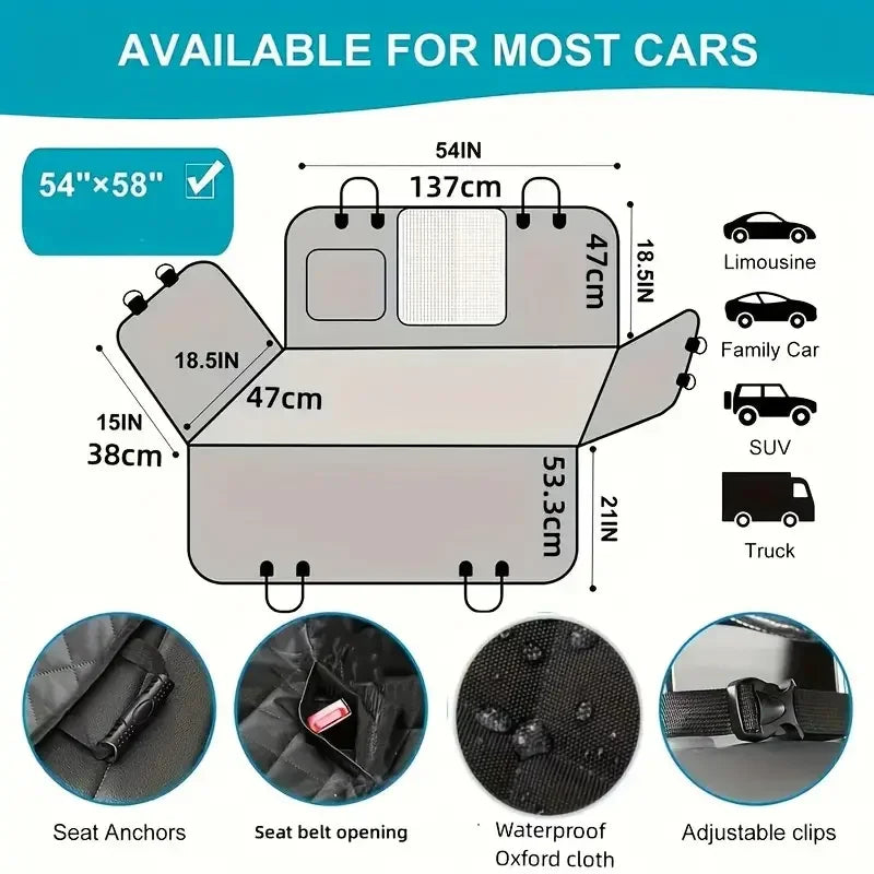 Waterproof Dog Car Seat Cover & Hammock