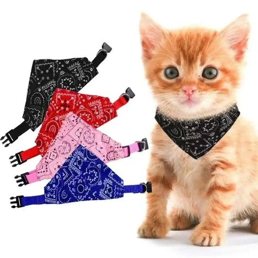 Adjustable Pet Bandana Collar with Bow Tie
