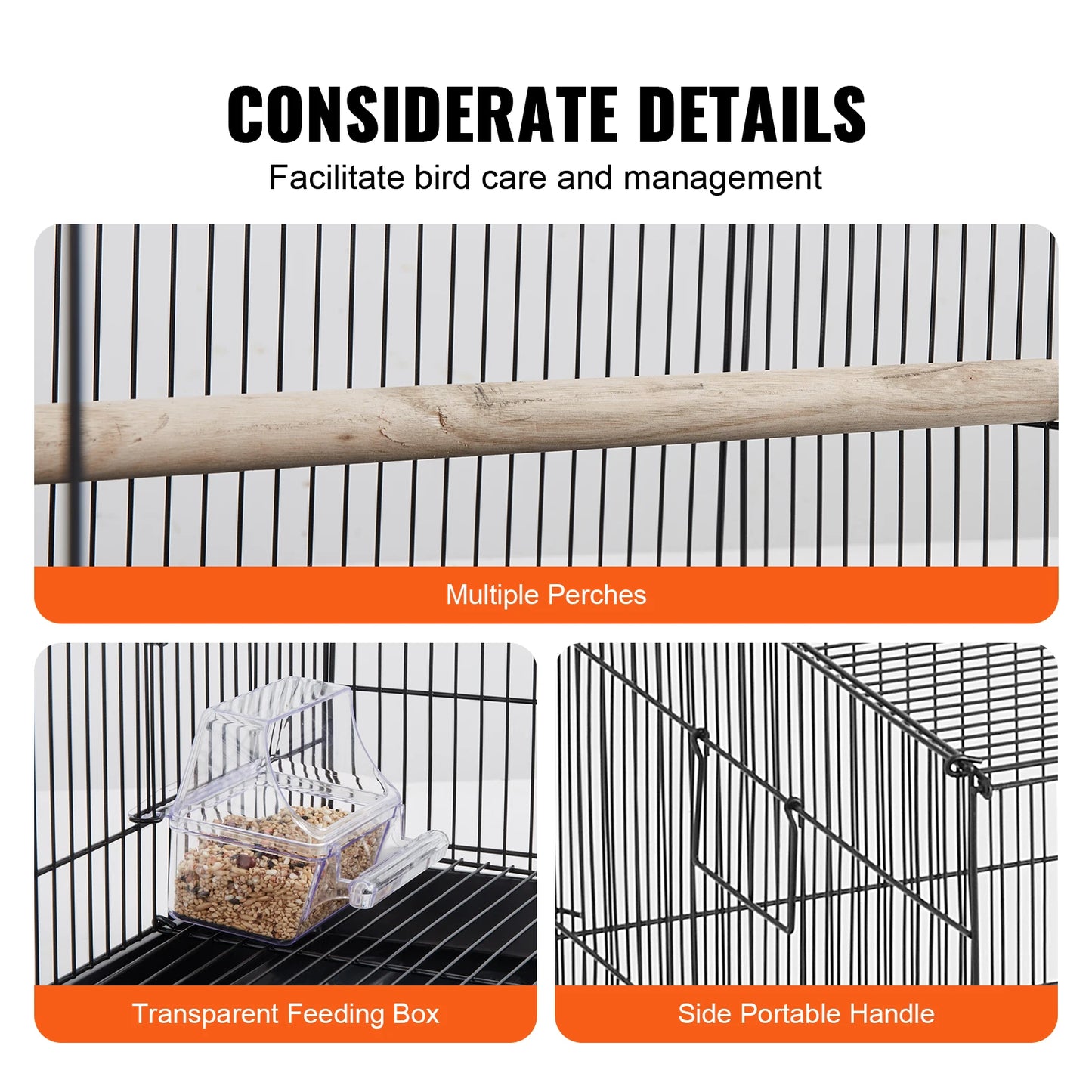 Large Metal Bird Cage with Rolling Stand