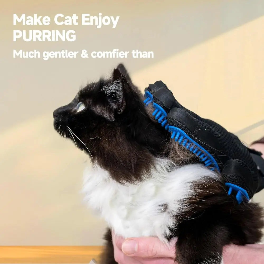 2-in-1 Pet Grooming Gloves – Deshedding Brush & Massage Mitt for Dogs & Cats