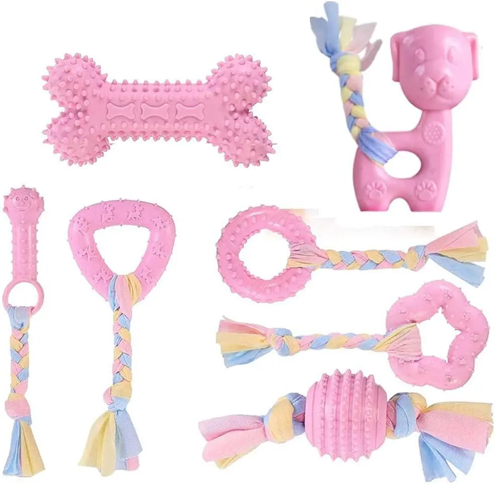 Durable Squeaky Dog Chew Toys – TPR Rubber Teething Bones for Aggressive Chewers