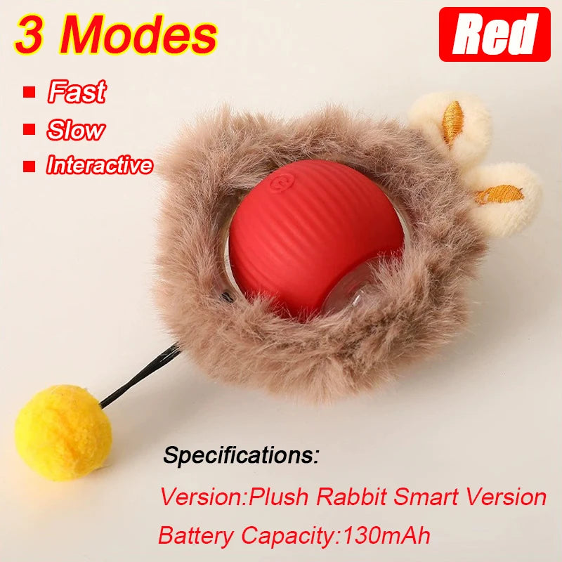 Automatic Rolling Ball Cat Toy – Rechargeable Smart Electric Toy with Faux Tail & Mouse Simulation