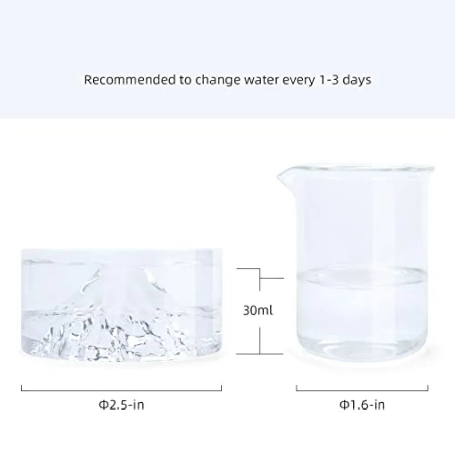 Mount Fuji Glass Hamster Feeding & Water Bowls – Dwarf, Syrian & Small Pets