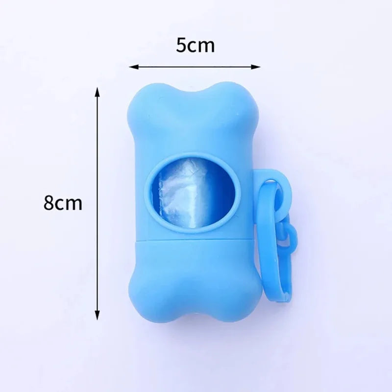 Bone-Shaped Dog Poop Bag Dispenser – Portable Waste Bag Holder for Dog Walks, 7 Colors