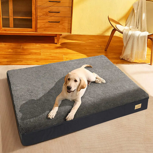 Jumbo Orthopedic Dog Bed with Memory Foam & Washable Cover