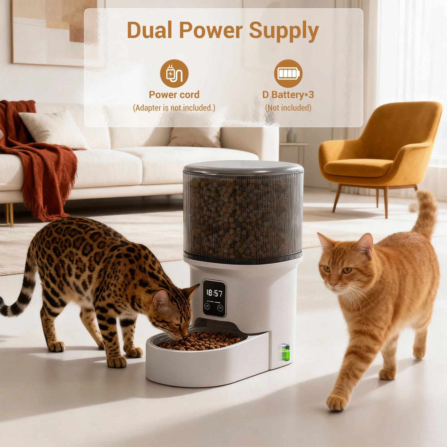 Automatic Pet Feeder – 4L Programmable Dispenser with Timer & Portion Control for Cats & Small Dogs