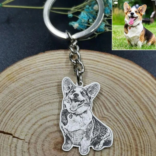 Custom Pet Photo Keychain – Personalized Memorial Jewelry for Cat & Dog Lovers