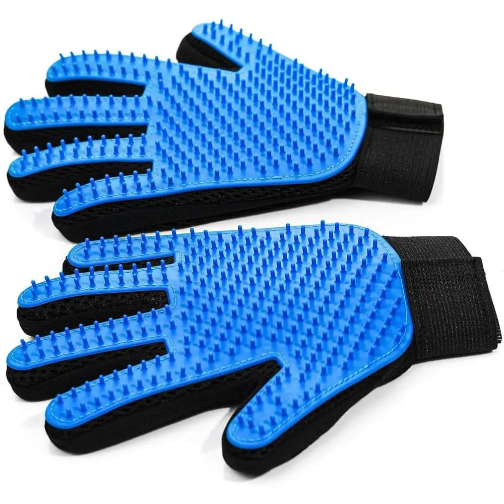 2-in-1 Pet Grooming Gloves – Deshedding Brush & Massage Mitt for Dogs & Cats