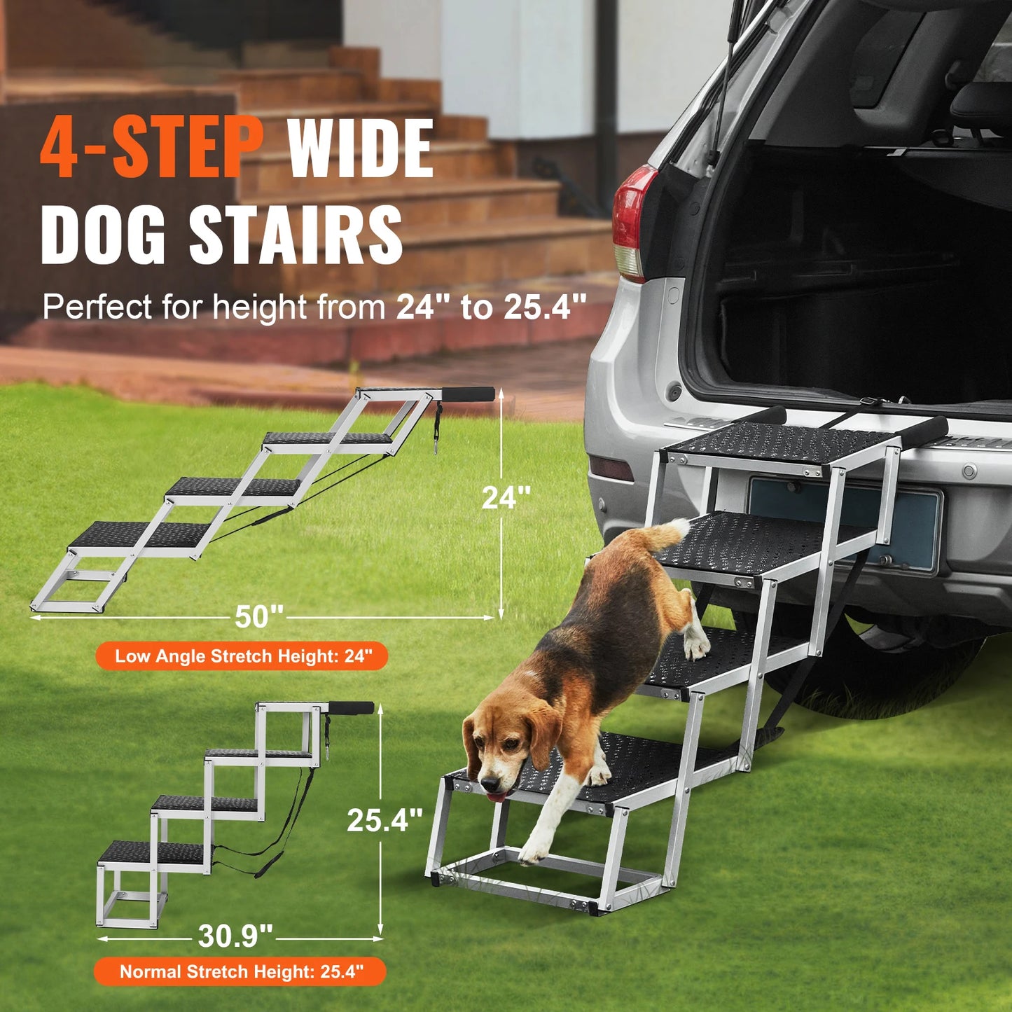 Foldable Aluminum Dog Car Steps