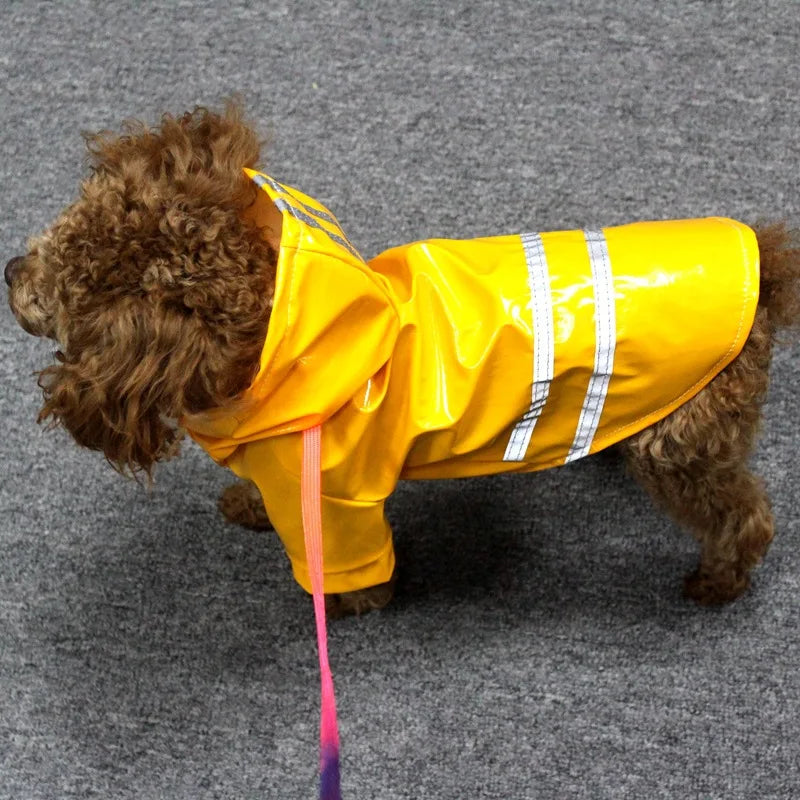 Waterproof Dog & Cat Raincoat – Reflective Hooded Jacket for Small Pets, Sizes S–XL