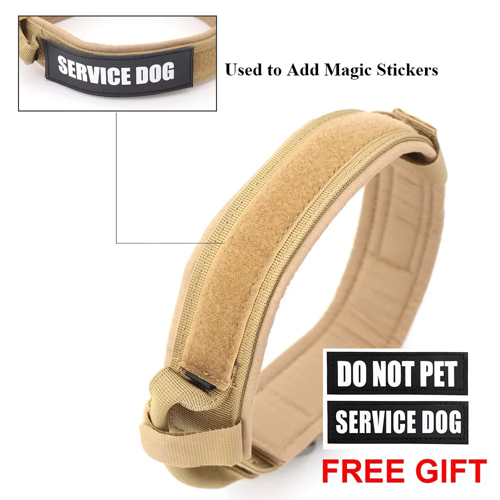 Tactical Dog Collar & Leash Set – Heavy-Duty 1000D Nylon with Control Handle, D-Ring & Quick-Release Buckle, Sizes M–XL