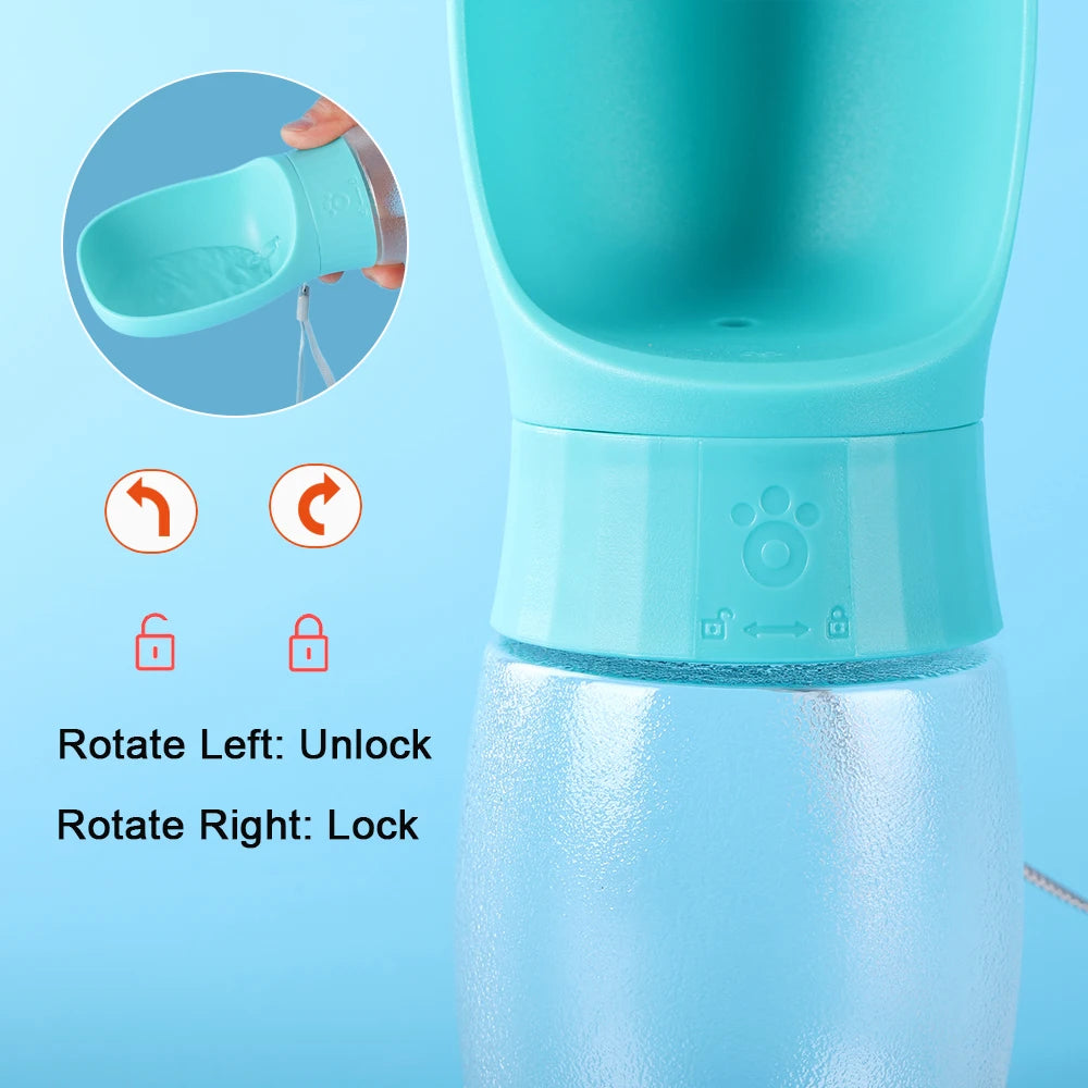 Portable Dog Water Bottle & Bowl – 500ml Travel Dispenser for Dogs & Cats | Hiking, Walking & Outdoor Use